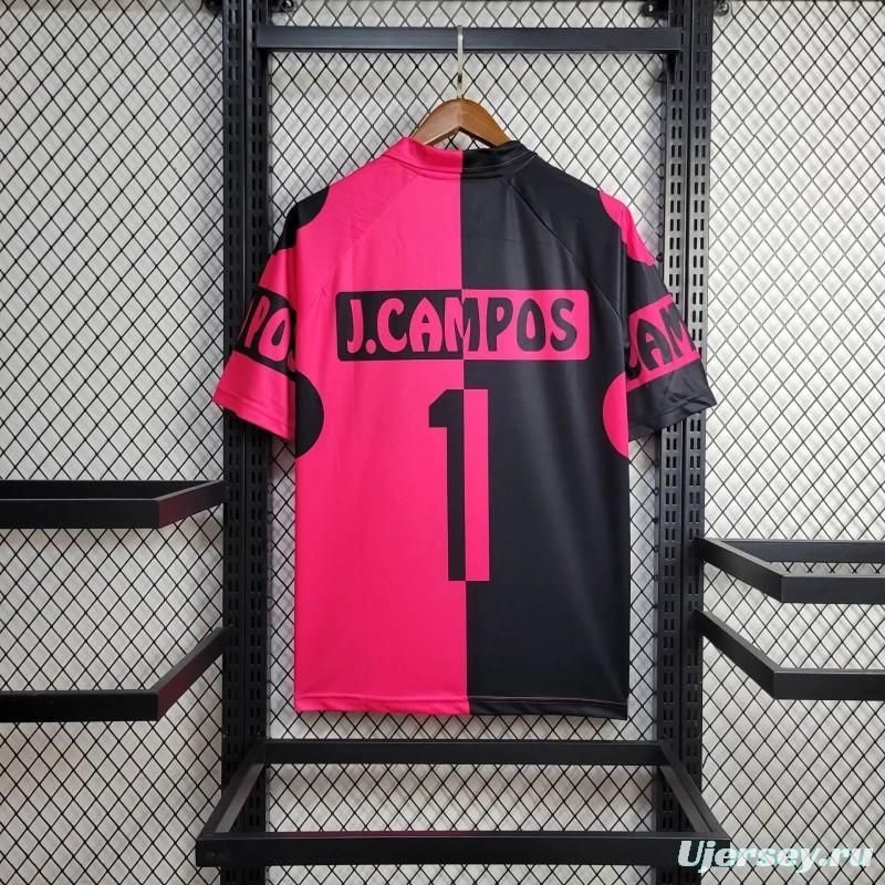 Retro 1998 Mexico CAMPOS 1 Home Black Pink Jersey