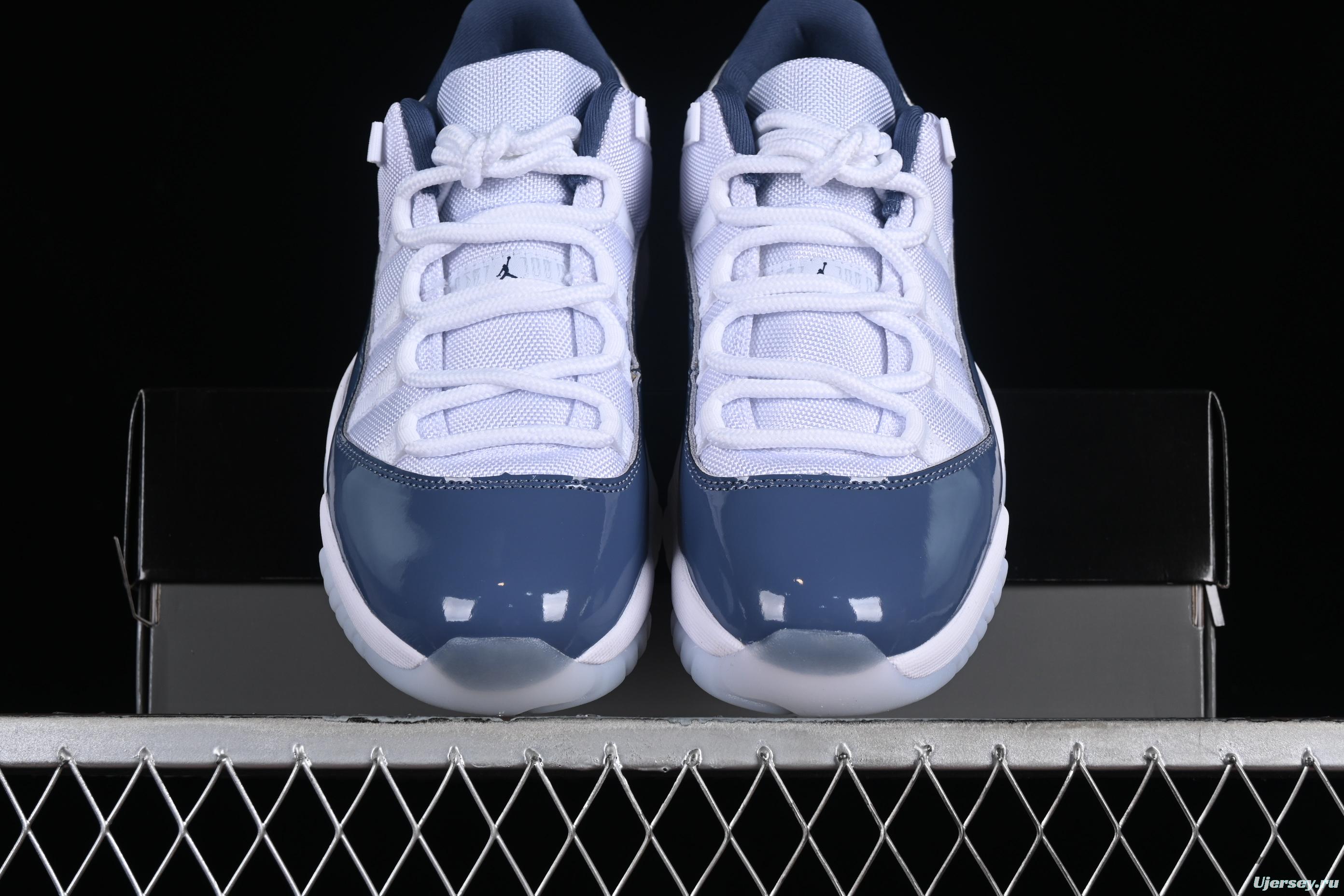 Nike Air Jordan 11 Low "Diffused Blue" Retro Basketball Shoes with Patent Leather Accents - FV5104-104