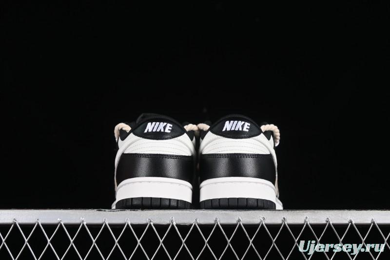 Nike Dunk Low SB Deconstructed Lace-Up Casual Sneakers with Scottish Plaid and Hemp Rope Design - DD1391-100