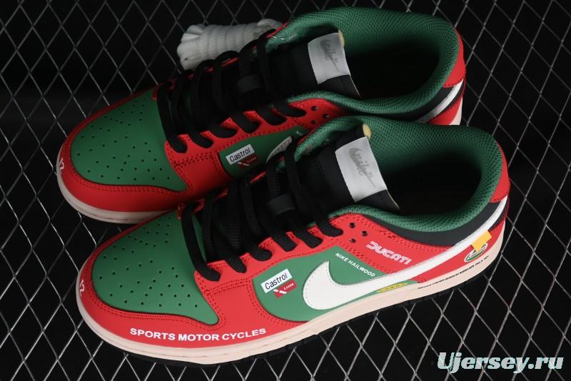 Nike SB Dunk Low Casual Skateboarding Shoes Racing Red/Green - MU0232-361