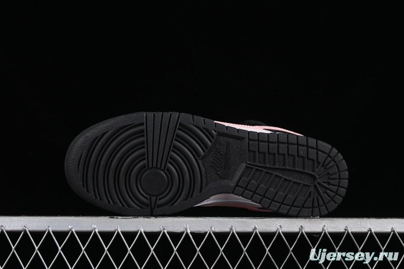 Nike Dunk Low Custom Deconstructed Strap Casual Sneakers in Black Pink - CW1590-100