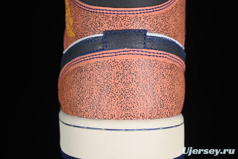 Nike Air Jordan 1 Mid "Flight Vintage" Retro Basketball Shoes with Washed Color Design - FV3619-106