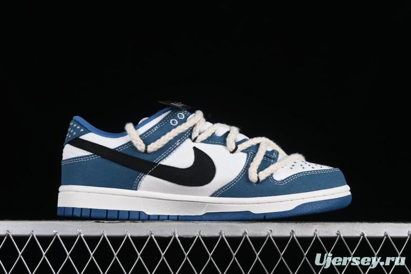 Nike Dunk Low Retro High Street Style Sashiko Stitch Hemp Rope Deconstructed SB Lace-Up Low-Top Casual Sneakers - DV0834-101