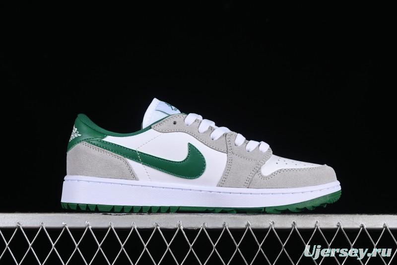 Nike Air Jordan 1 Low Golf Shoes Grey White Green - DD9315-112