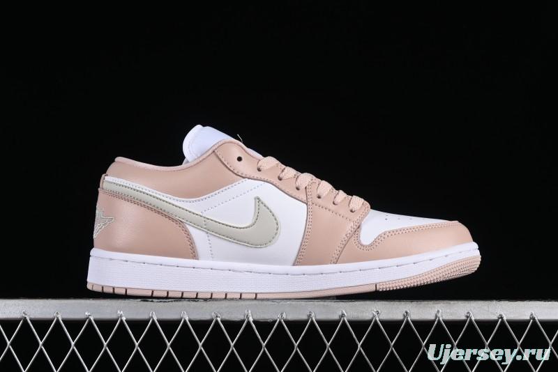 Nike Air Jordan 1 Low AJ1 White Pink Low-Top Casual Sneakers - DC0774-120