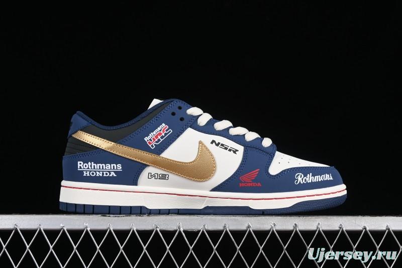 Nike SB Dunk Low Retro White Blue Collaboration Low-Top Casual Skateboarding Shoes - MU0232-365