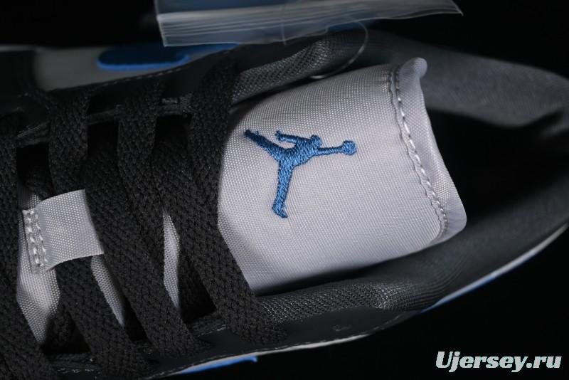 Nike Air Jordan 1 Low AJ1 Black Grey Blue Swoosh Low-Top Lifestyle Basketball Shoes - DC0774-040