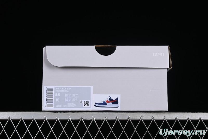 Nike Air Force 1 '07 Low White Blue Red Casual Shoes - CZ9164-100