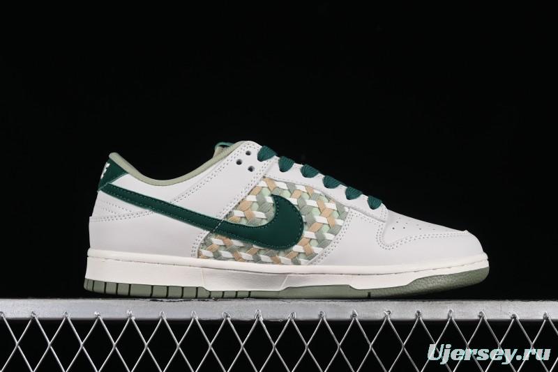 Nike SB Dunk Low UN Collaboration - White Green Swoosh Anniversary Custom Low-Top Casual Skate Shoes - DQ1098-359