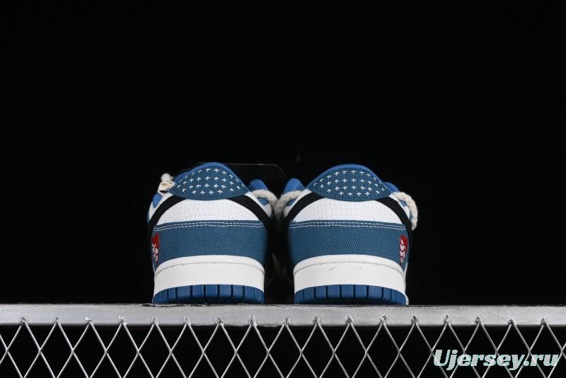 Nike Dunk Low Retro High Street Style Sashiko Stitch Hemp Rope Deconstructed SB Lace-Up Low-Top Casual Sneakers - DV0834-101