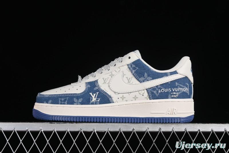 Nike Air Force 1 '07 Low LV Collaboration - Fluorescent Tie-Dye Denim Low-Top Casual Sneakers DD8686-400