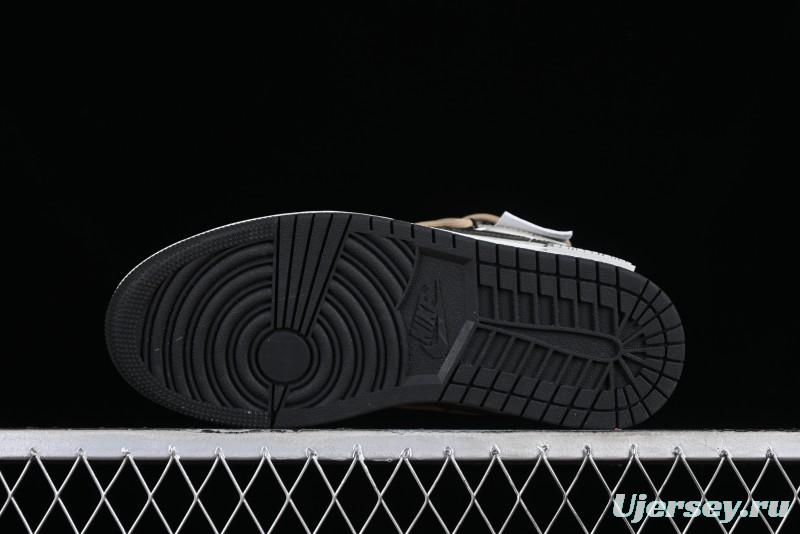 Nike Air Jordan 1 Low Customized Panda Mischief Jungle Adventure Casual Sneakers - 553558-040