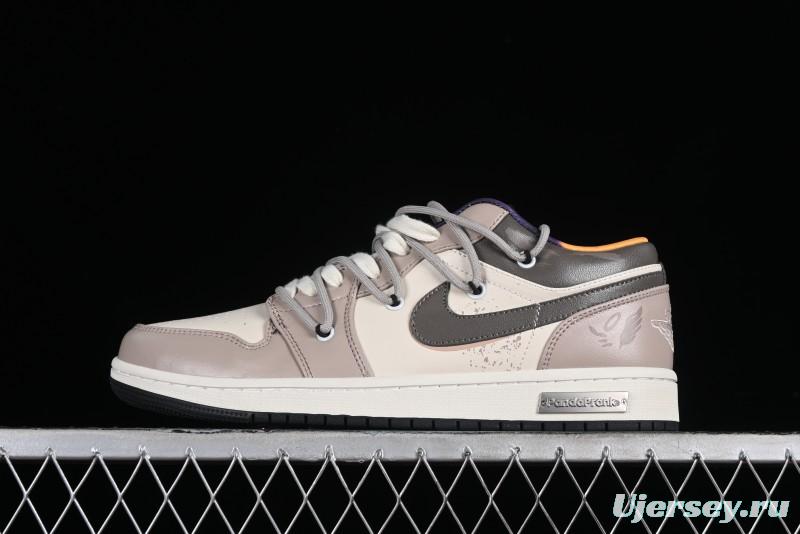 Nike Air Jordan 1 Low AJ1 Panda Prank Street Graffiti - Angel Demon Low Top Basketball Shoes - DQ8421-001