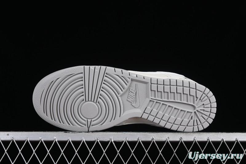 Nike SB Dunk Low LV Collaboration - Double Swoosh Beige Grey Anniversary High-End Custom Low-Top Casual Sneakers - FC2025-306