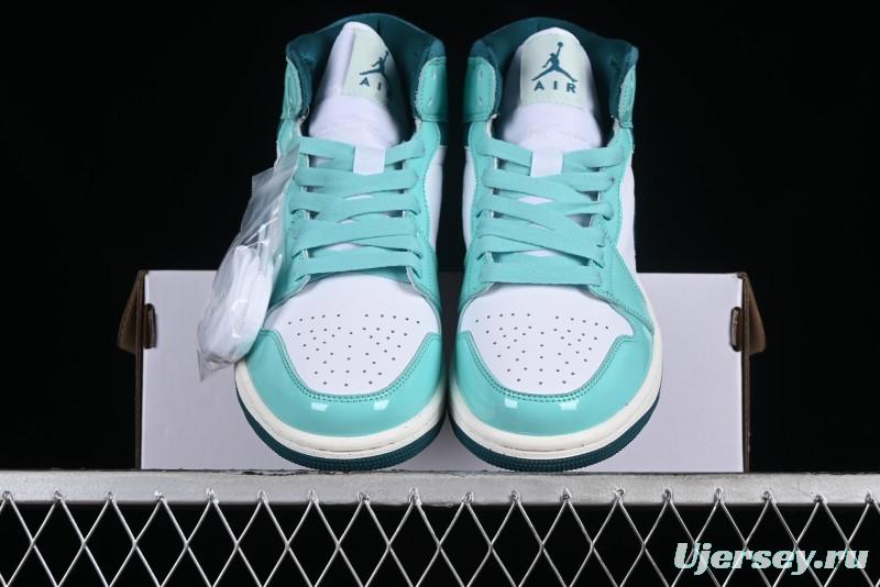 Nike Air Jordan 1 Mid "Bleached Turquoise" Casual Sneakers - DZ3745-300