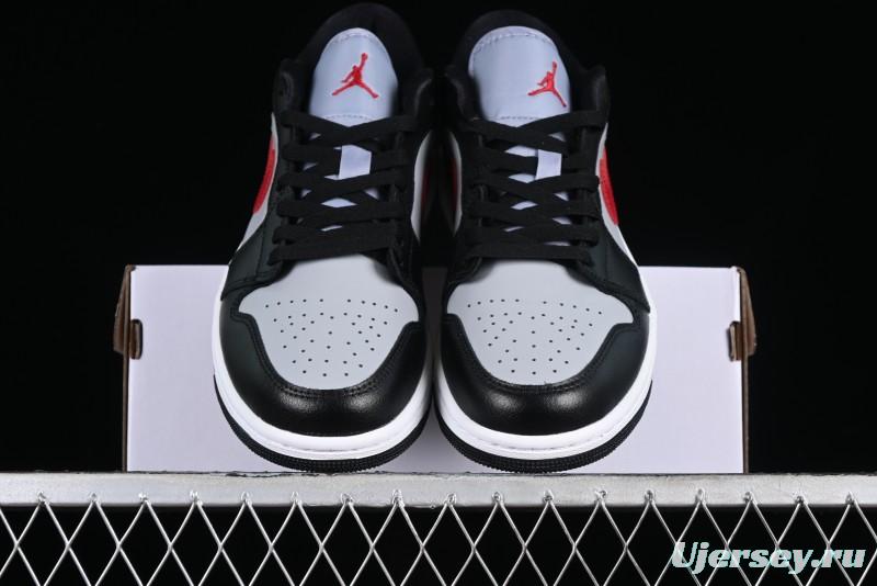 Nike Air Jordan 1 Low AJ1 Black Grey Red Hook Low-Top Culture Basketball Shoes - DC0774-062