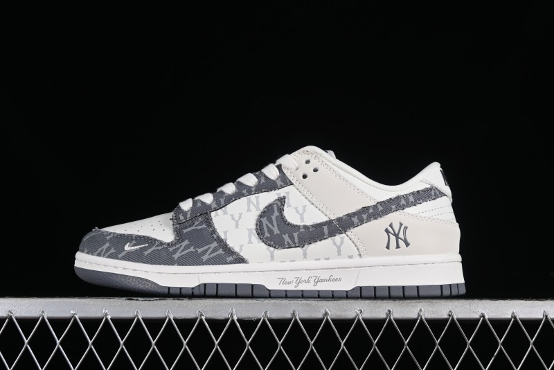 Nike SB Dunk Low MLB Collaboration - Grey Denim Anniversary Custom Low-Top Casual Skate Shoes - DQ1098-347