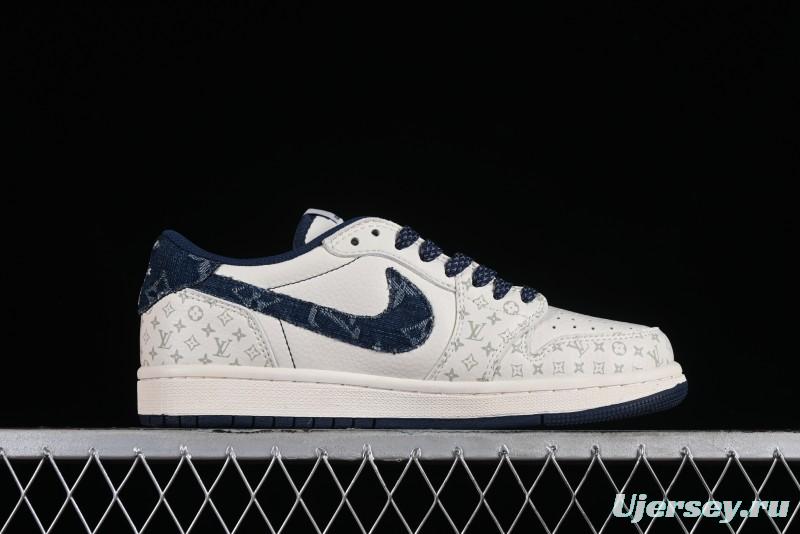 Nike Air Jordan 1 Low OG SP Travis Scott x Fragment Design Retro Sneakers with Reverse Swoosh - SJ2068-004
