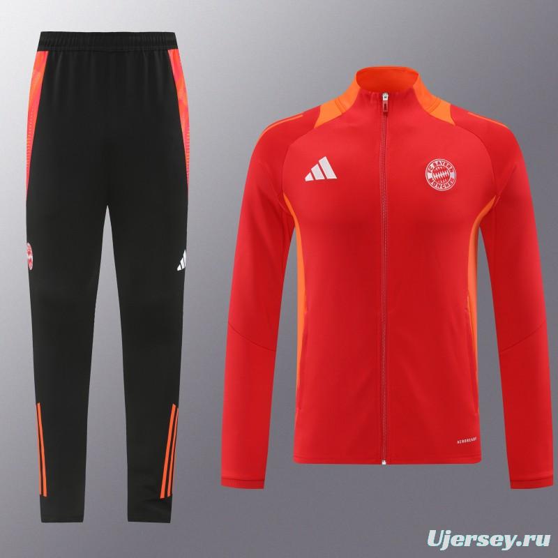 24/25 Bayern Munich Red Full Zipper Jacket +Long Pants