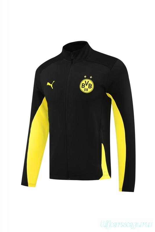 24/25 Borussia Dortmund Black/Yellow Full Zipper Jacket +Long Pants