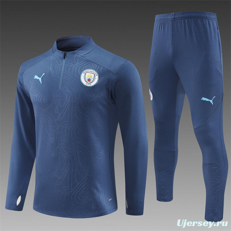 24/25 Manchester City Navy Half Zipper Jacket+Long Pants