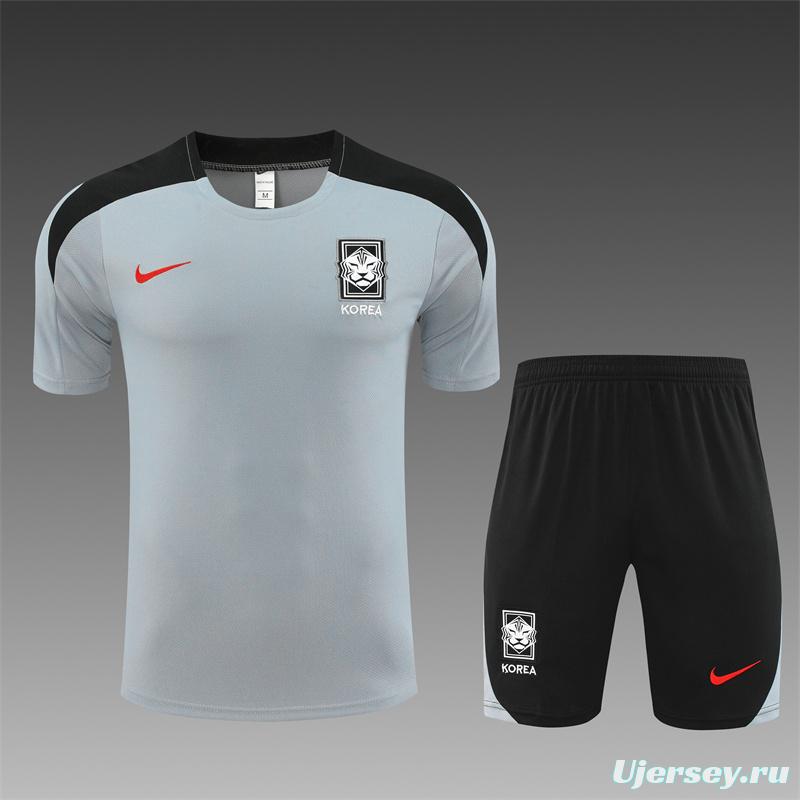 2024 South Korea Grey Short Sleeve Jersey+Shorts