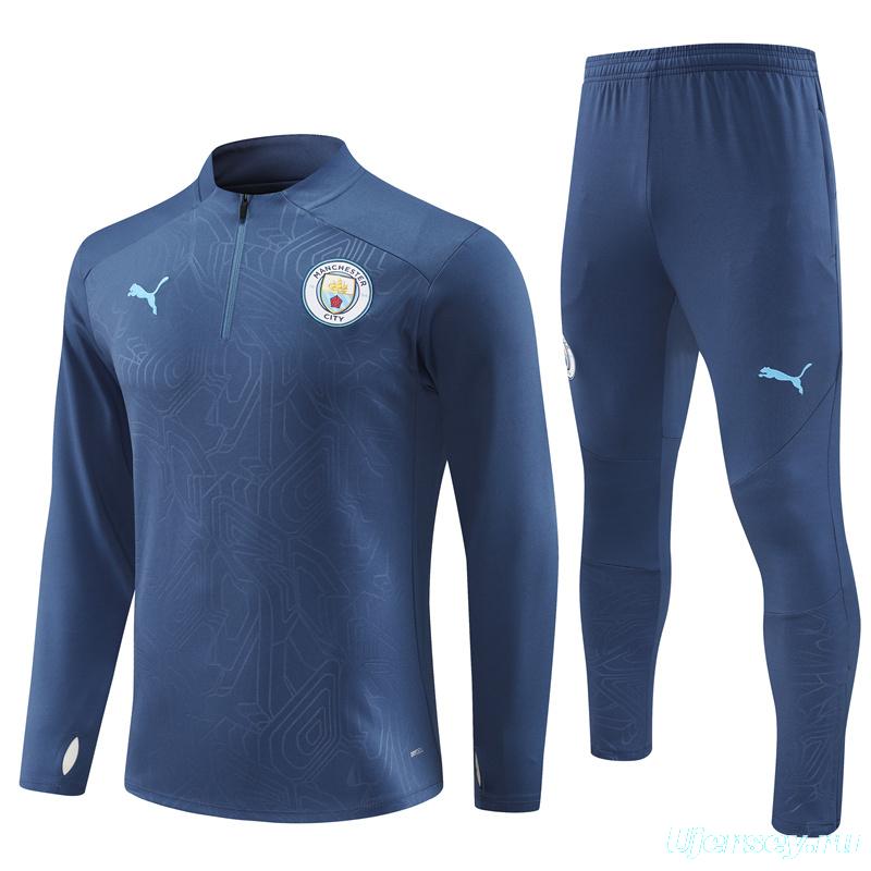 24/25 Manchester City Navy Half Zipper Jacket+Long Pants