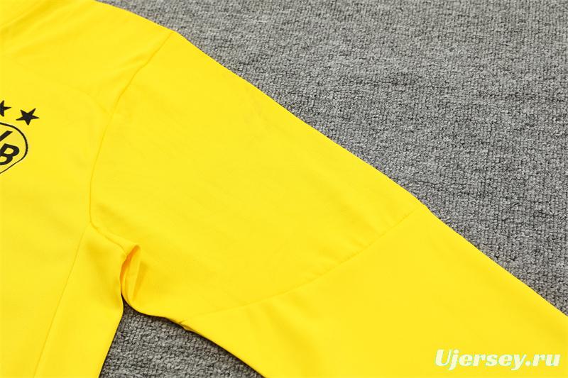 24/25 Borussia Dortmund Yellow Half Zipper Jacket+Long Pants