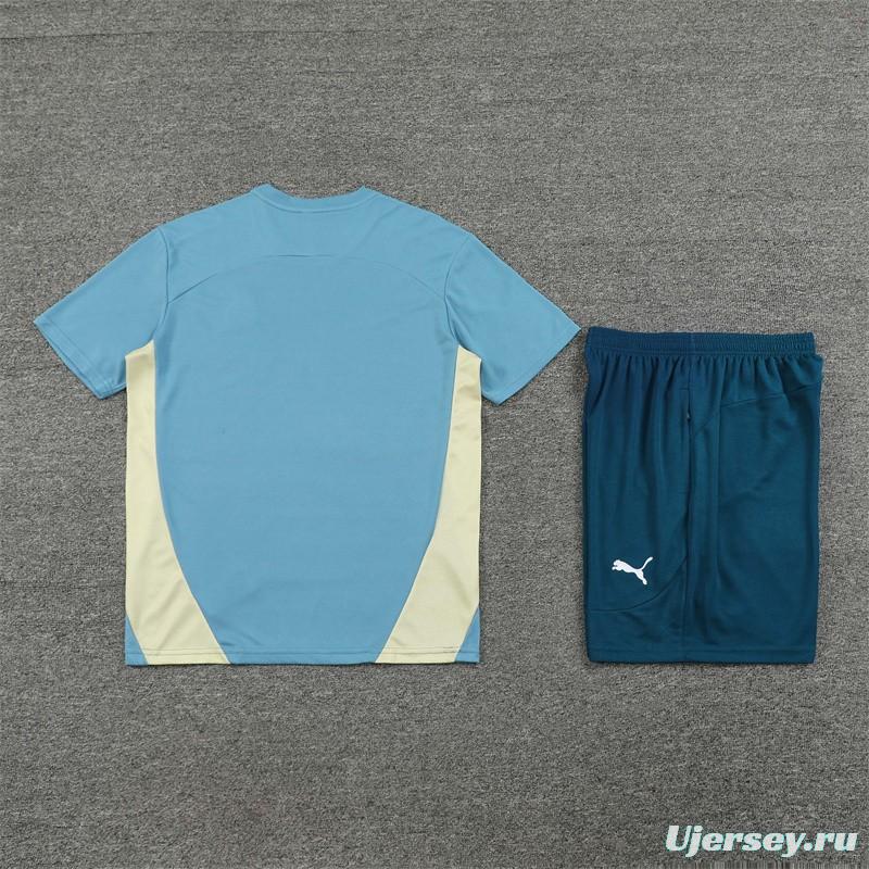 24/25 Olympique Marseille Blue Short Sleeve Jersey+Shorts