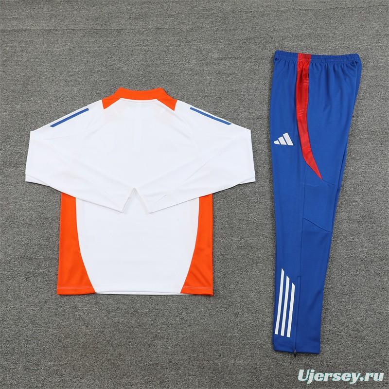 2024 Japan White Half Zipper Jacket+Long Pants