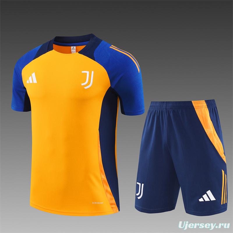 24/25 Juventus Orange/Navy Short Sleeve Jersey+Shorts