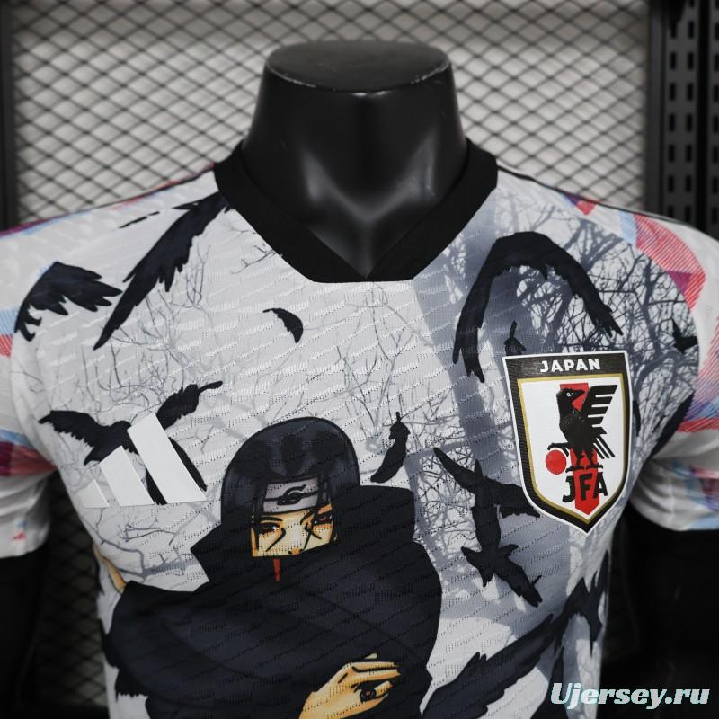 Player Version 2022 Japan Away White Jersey With Itachi Uchiha Printing Jersey