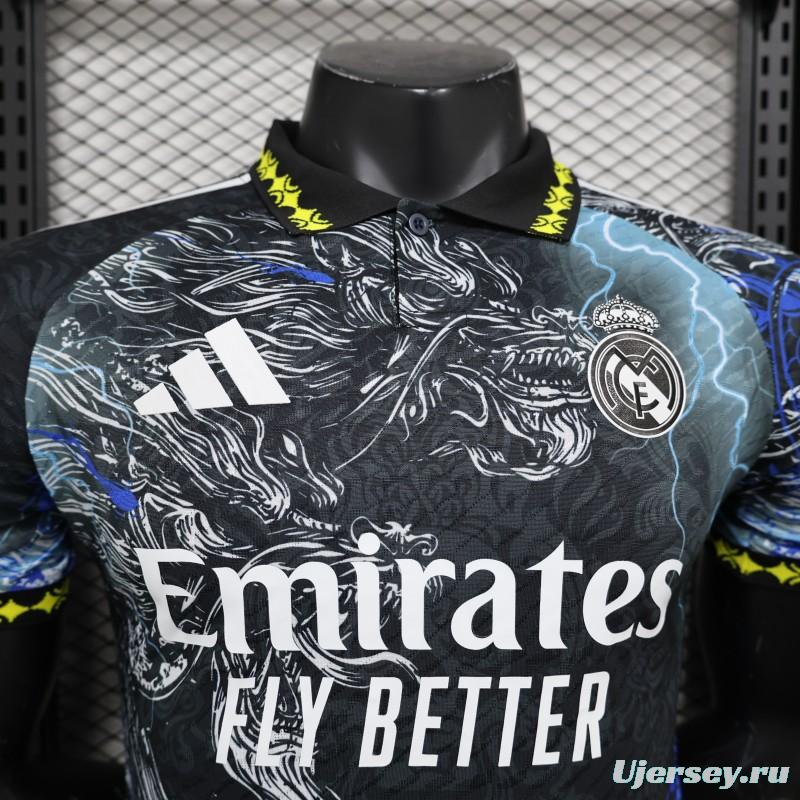 Player Version 24/25 Real Madrid Black/Blue Dragon Special Jersey