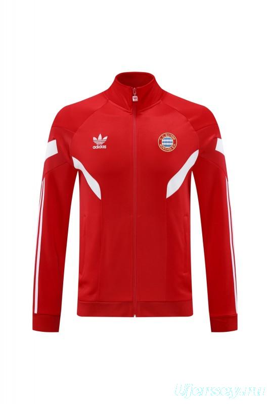 24/25 Bayern Munich Red Full Zipper Jacket +Long Pants