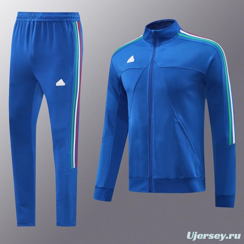 2024 Adidas Blue Full Zipper Jacket +Long Pants