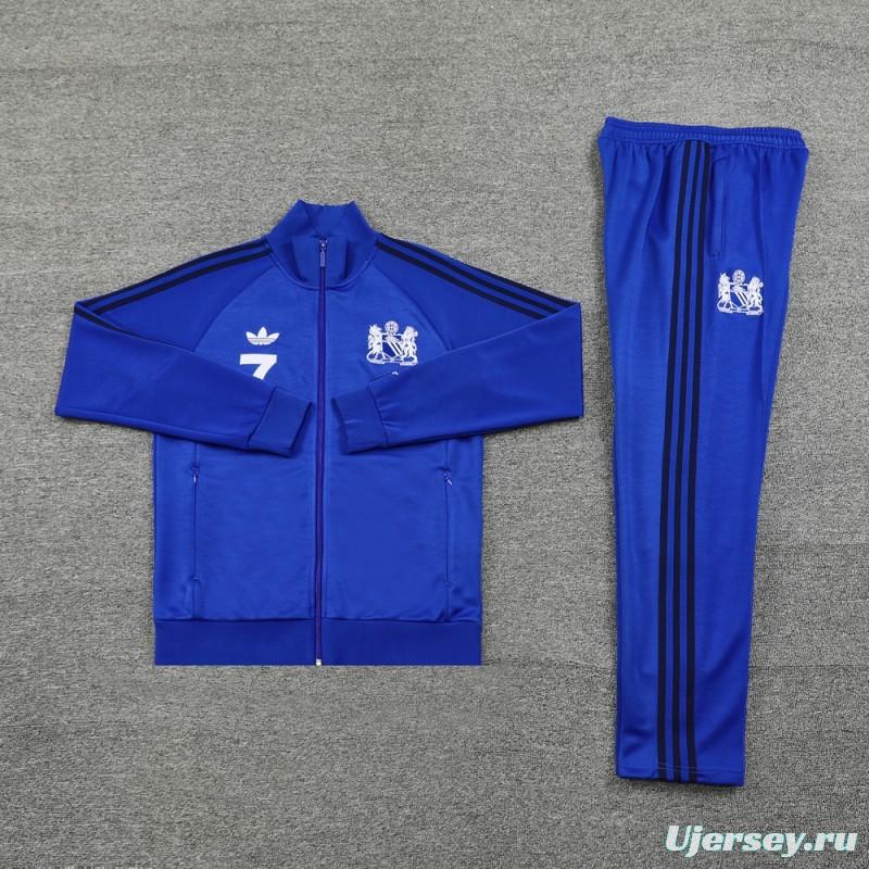 24/25 Manchester United Blue Full Zipper Jacket +Long Pants