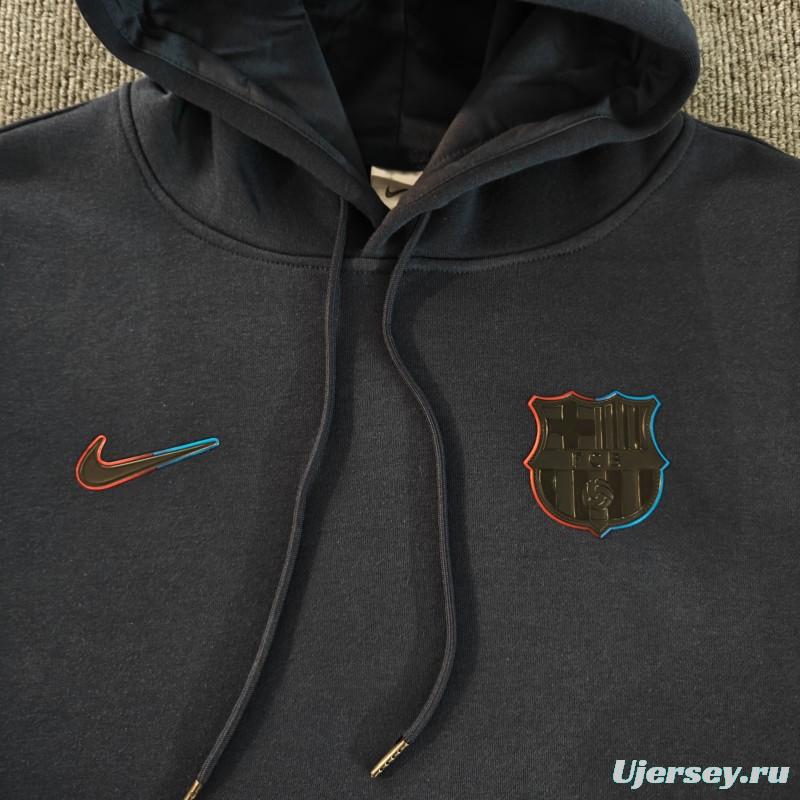 24/25 Barcelona Navy/Red/Black/Beige/Grey Hoodie WIth Black Badge