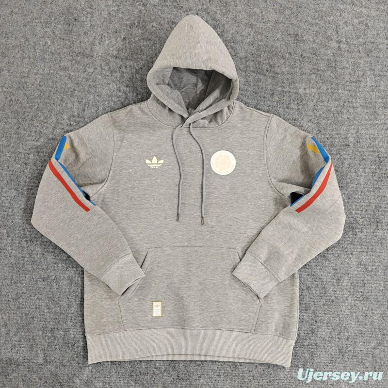 2024 Colombia 100th Black/Navy/Grey/Beige/White Hoodie With Golden Badge