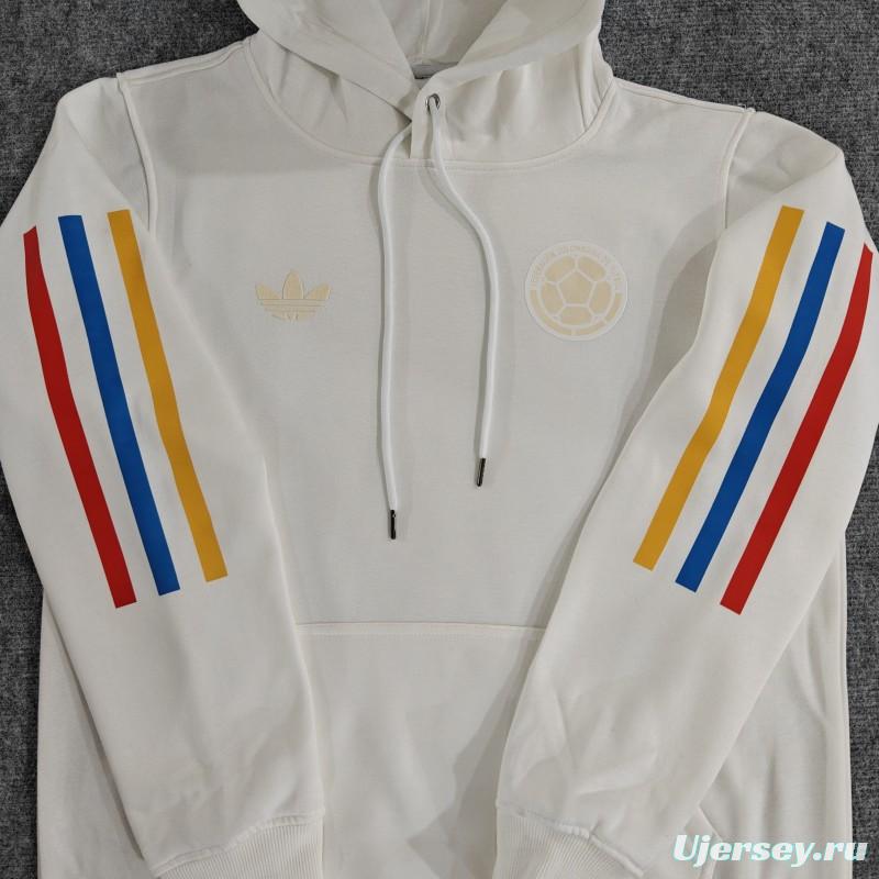 2024 Colombia 120th Black/Navy/Grey/Beige/White Hoodie With Golden Badge