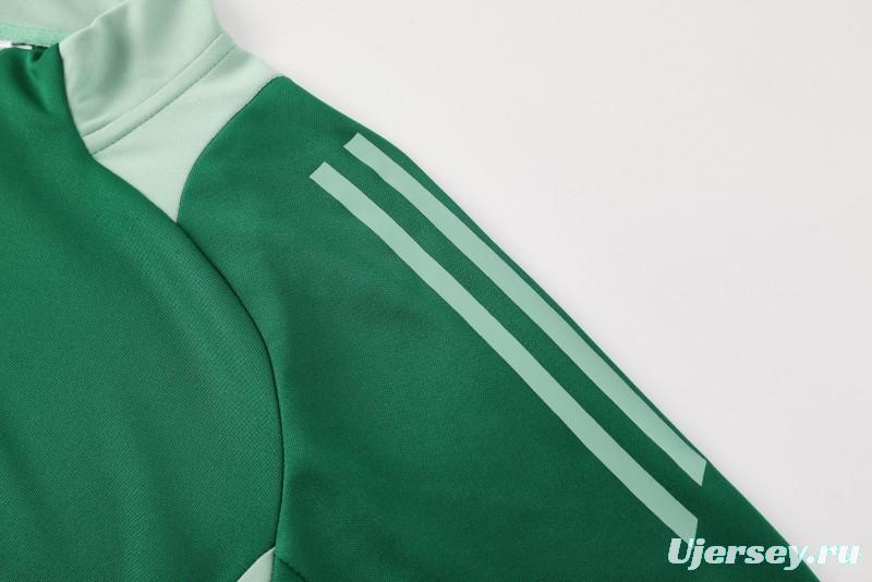 2024 Adidas Green Half Zipper Jacket +Long Pants