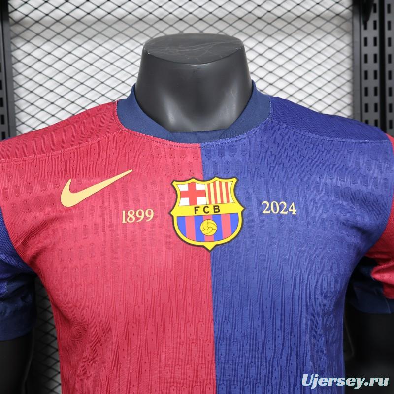 Player Version 24/25 Barcelona Home 125Th Anniversary 1899-2024 Printing Jersey