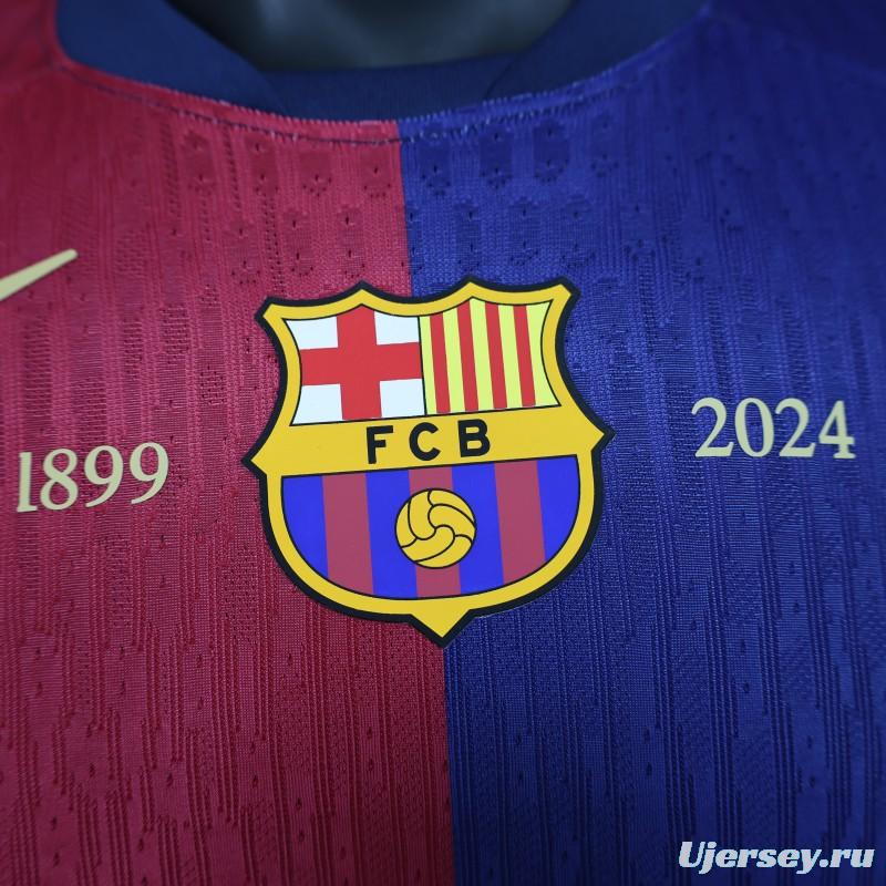 Player Version 24/25 Barcelona Home 125Th Anniversary 1899-2024 Printing Jersey