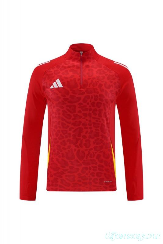 2024 Adidas Red Half Zipper Jacket+Long Pants