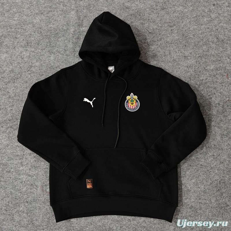 24/25 Chivas Guadalajara Navy/Red/Black/Beige/Grey Hoodie WIth Black Badge