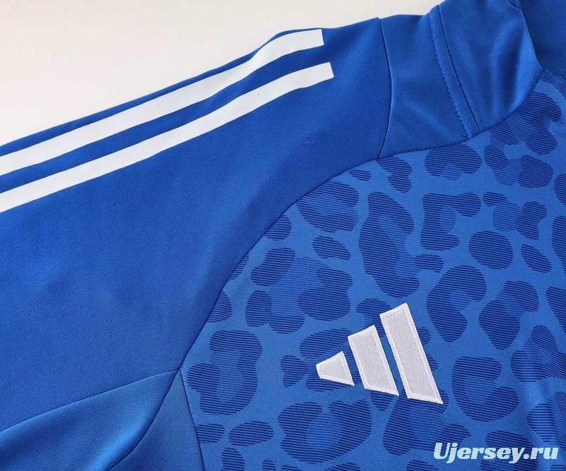 2024 Adidas Blue Half Zipper Jacket+Long Pants