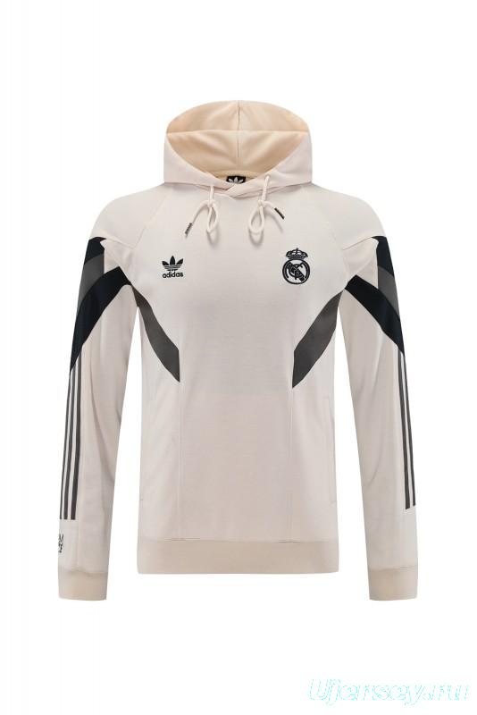 24/25 Real Madrid Light Yellow Hoodie Jacket +Long Pants