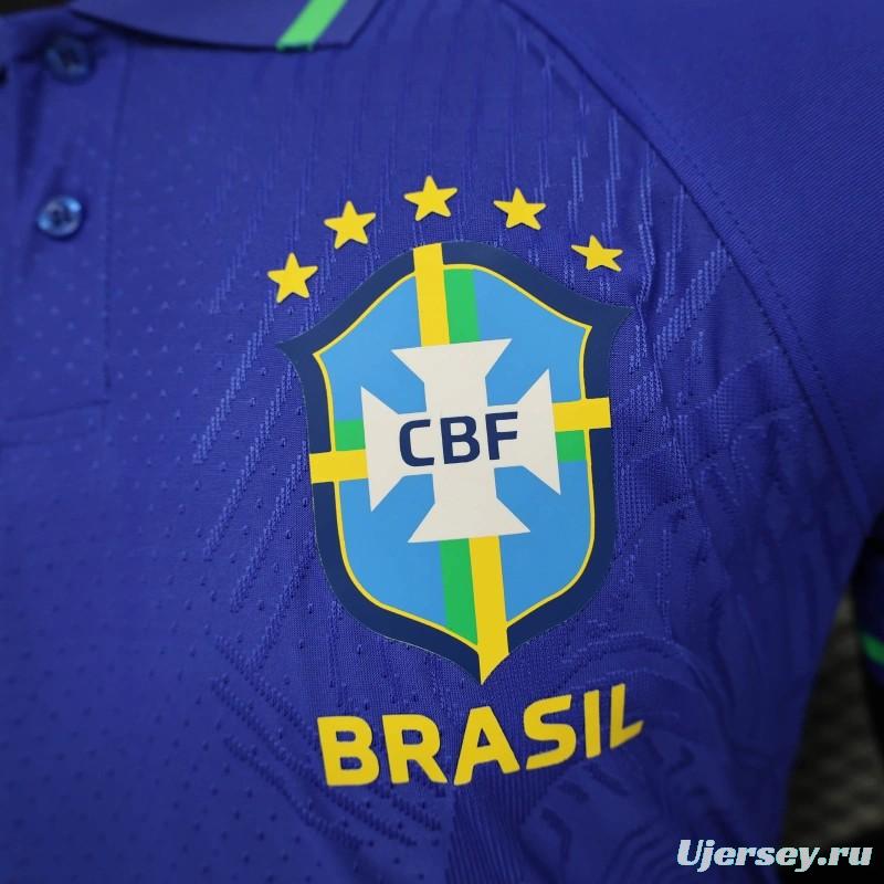 25/26 Player Version Brazil POLO Blue Jersey