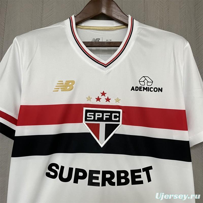 25/26 São Paulo Home Jersey With Chest Sponsor