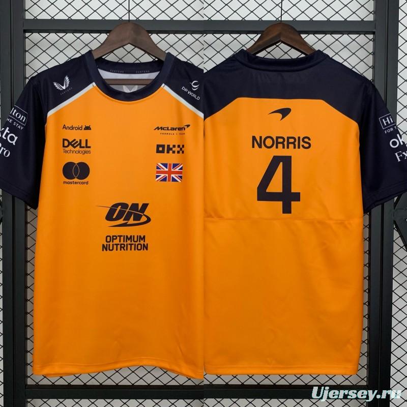 2025 F1 Formula Orange/Black Mclaren Norris T-Shirt