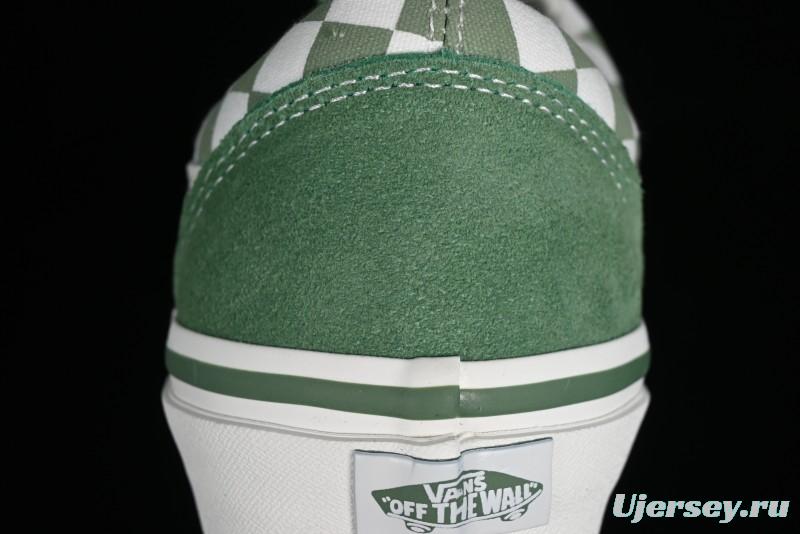 Vans Old Skool Reissue 136 Checkerboard Green Retro Canvas Shoes - VN000MT6V0N